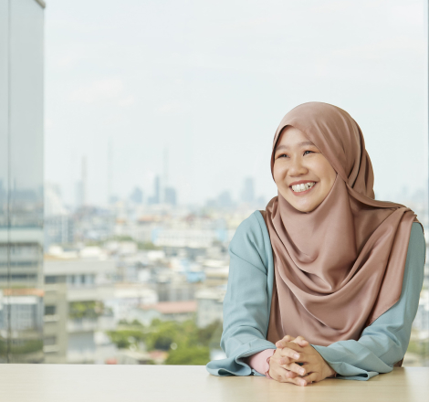 Lady smiling